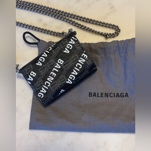 Balenciaga Monochrome Logo Card Holder